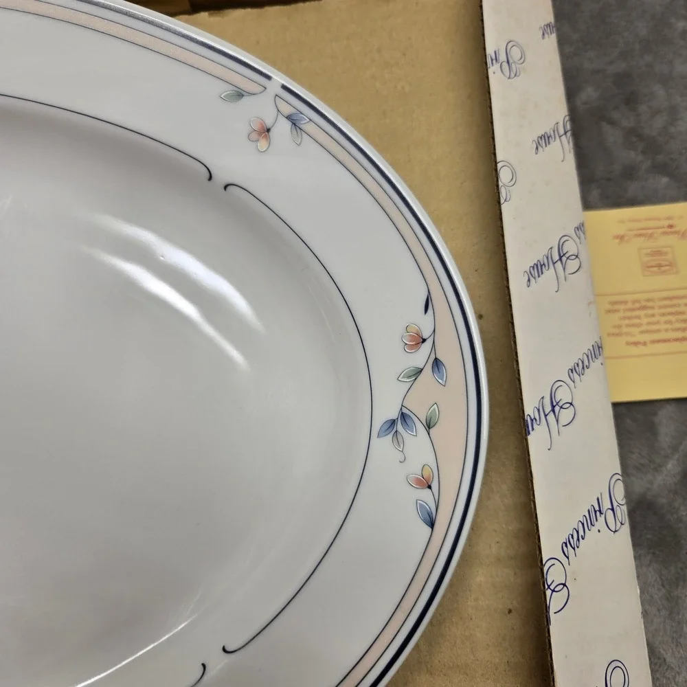 Princess House Heritage Blossom Oval Serving Platter Fine Porcelain Japan 661